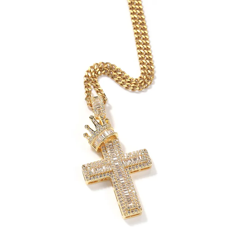 Crown Cross Pendant Necklace