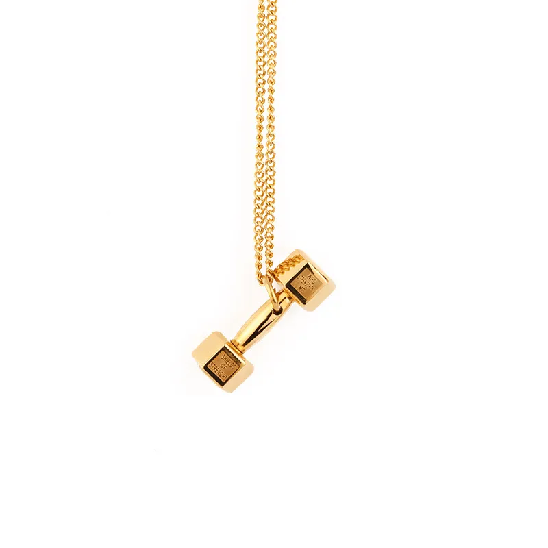 Stainless Steel Dumbbell Pendant Set - Image 4
