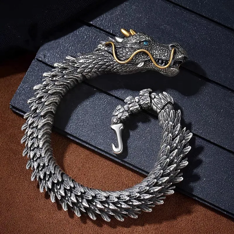 Ouroboros-Style Dragon Link Chain Bracelet - Image 4