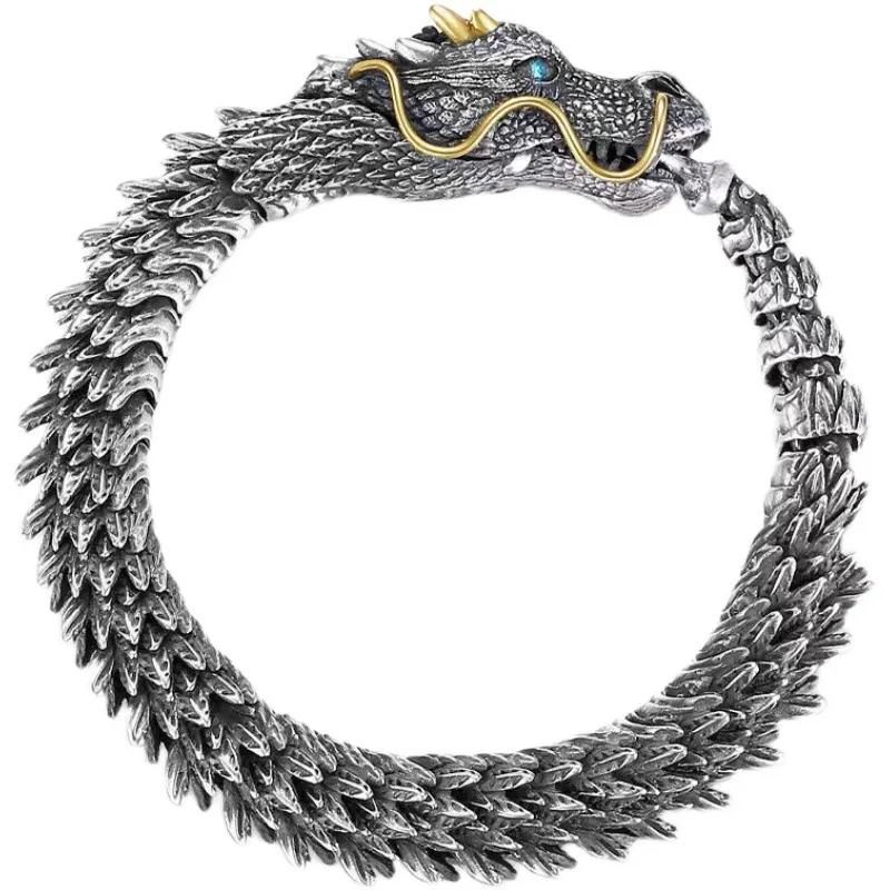 Ouroboros-Style Dragon Link Chain Bracelet - Image 2